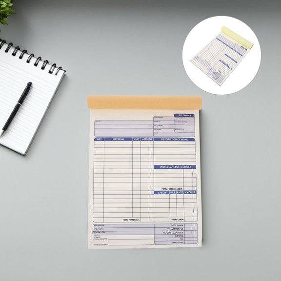 HONMEET 2Pcs Business Invoice Book Carbonless Duplicate System for Small Business Expense Records