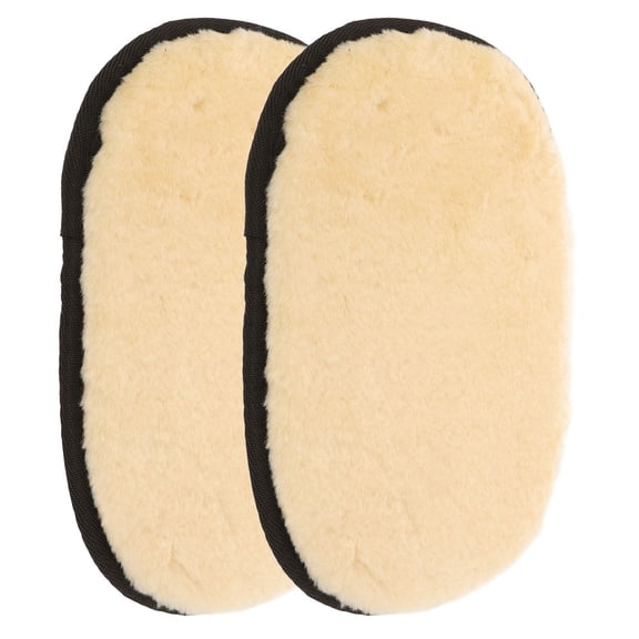 HONMEET 2Pcs Car Washing Mitts Car Wax Applicator Pads Imitation Lamb Wool Multi For On-the-go Cleaning