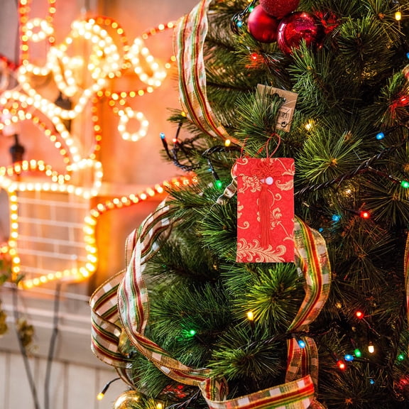 HONMEET 2Pcs Chic Red Envelope Money Packet with Brocade for Festival Presents and Practical Item Storage