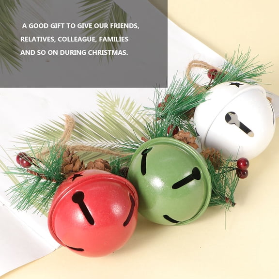 HONMEET 2- Iron Christmas Bell Ornaments, Festive Holiday Hanging Decorations for Home and Tree