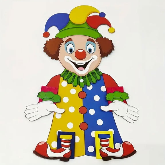 HONMEET 2Pcs Circus Theme Paper Clown Decorations Hanging Carnival Party Supplies Assorted Color