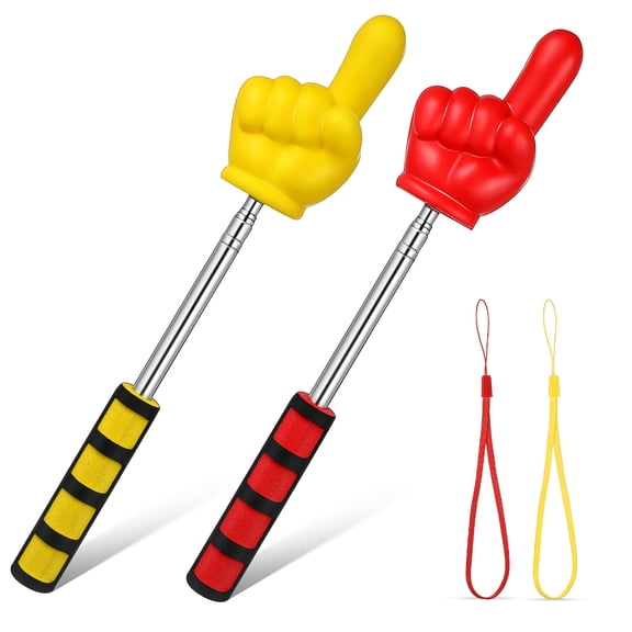 HONMEET 2-Pack Extendable Classroom Presentation Pointers with Soft Ergonomic Handles, Multi-Color Finger Stick Tools
