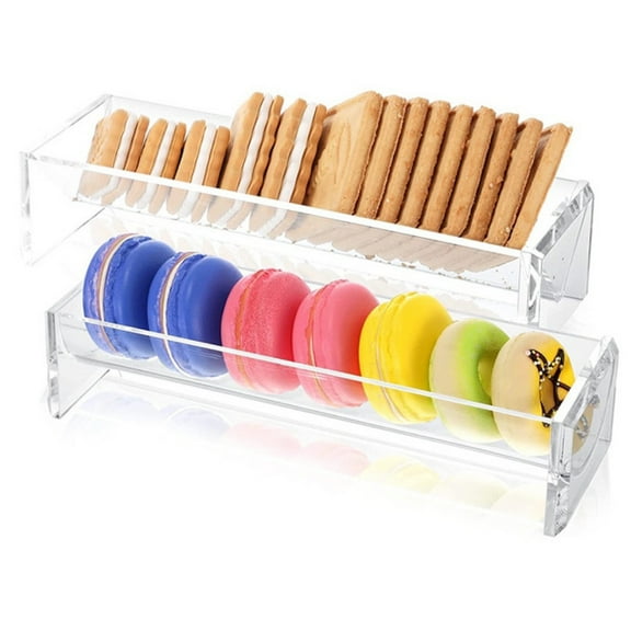 HONMEET 2Pcs Clear Acrylic Serving Tray Perfect for Appetizer Dessert and Snack Table Displays