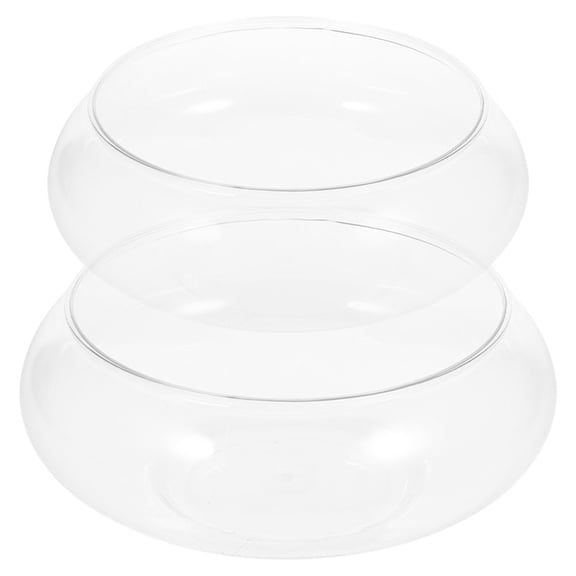 HONMEET 2Pcs Clear Plastic Fish Keeper Tank with Break Resistant Design for Decorative Storage