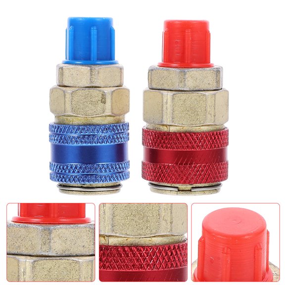 HONMEET 2Pcs Car Air Conditioning Coupler Connector Adapter with Easy Connect Disconnect