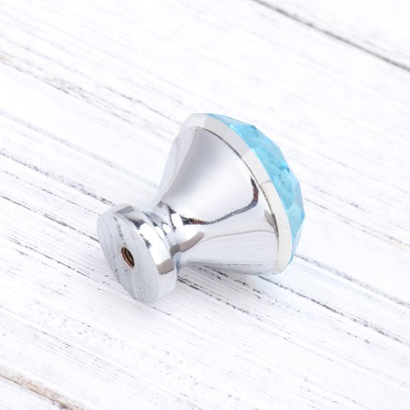 HONMEET 2Pcs Crystal Glass Door Knob Blue Attractive Durable Knob for Home Decor