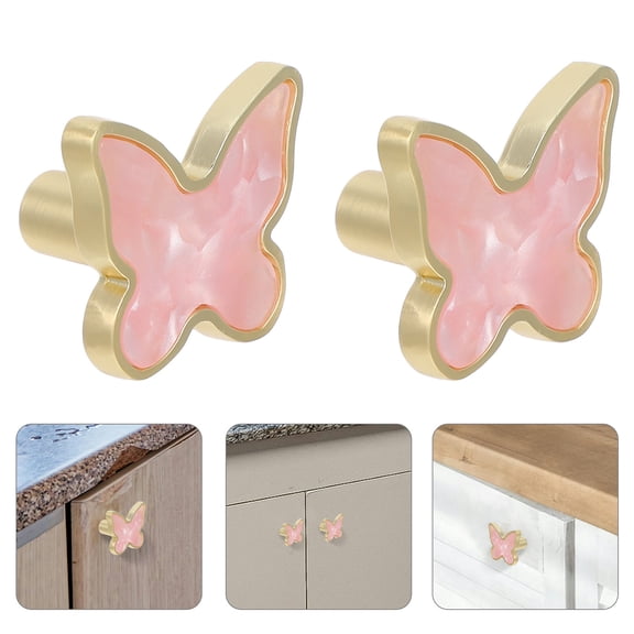 HONMEET butterfly cabinet knob Dresser Knobs Zinc Alloy Smooth Surface Home Decor 2Pcs