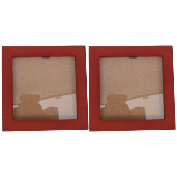 HONMEET 2Pcs Dark Red Wooden Desk Storage Organizer Frame for Cd Dvd Display and Photo Wall Decor