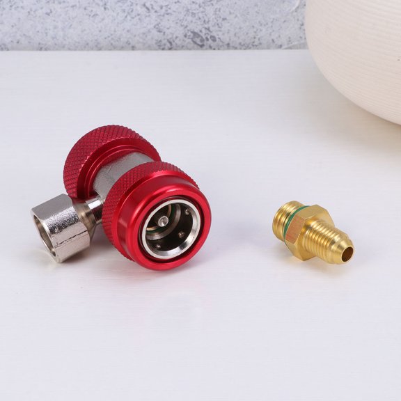 HONMEET 2Pcs Detachable Red Coupler Connector Adapter for Car Air Conditioning Charging Hose