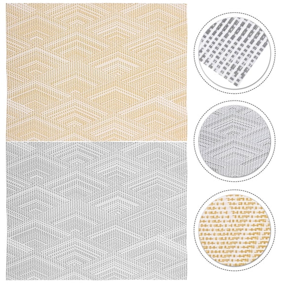 HONMEET 2Pcs Small Rug Set for Miniature Garden Modern Style Miniature Carpets Gold Cloth