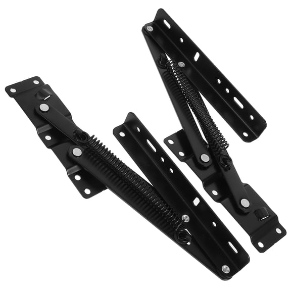 HONMEET 2-Pack Black Folding Lift Hinges with Hydraulic Spring for Home Furniture, Cabinet, Table Support and Easy Installation