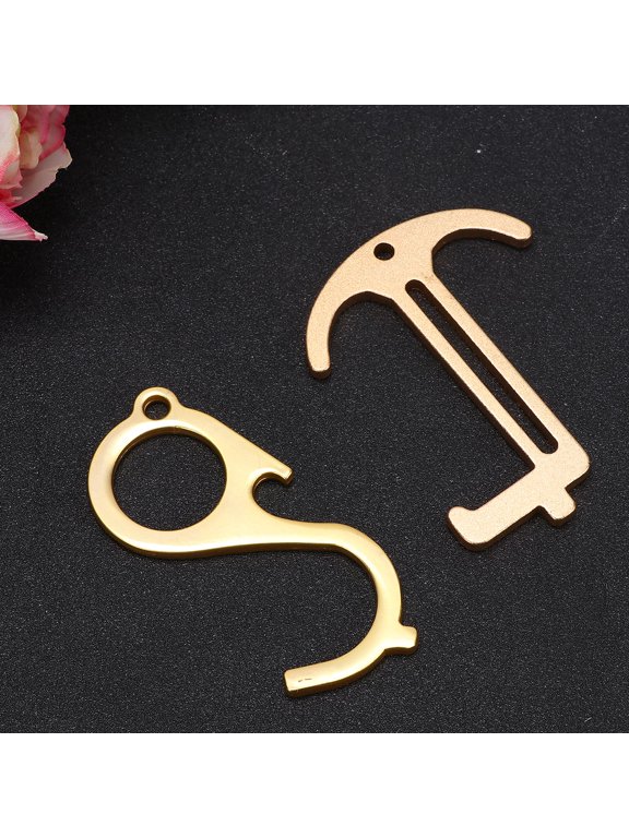 Contact-Free Golden Door Opener, Ergonomic Keychain, Safe and Convenient, 2Pcs