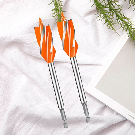 HONMEET 2-Piece Extended Hexagon Handle Hinge Drill Bit Set Carbon Steel for Accurate Wood and Plastic Positioning