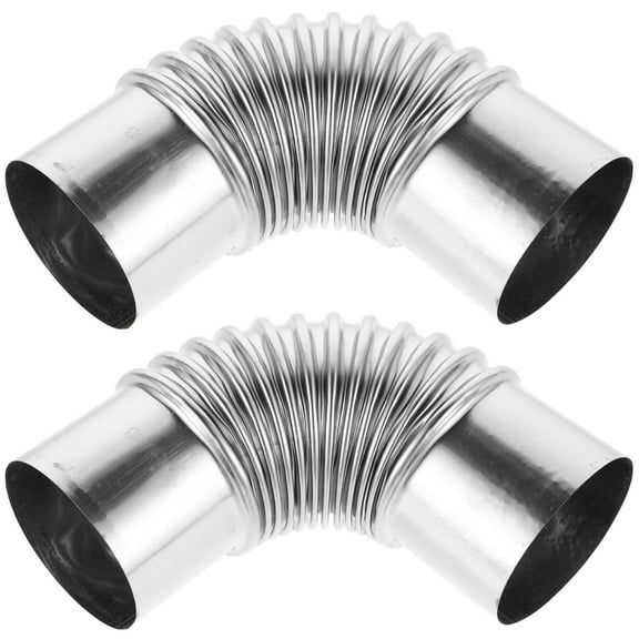 HONMEET 2Pcs Furnace Pipe Elbow for Homeowners and Business Owners in Silver 60mm