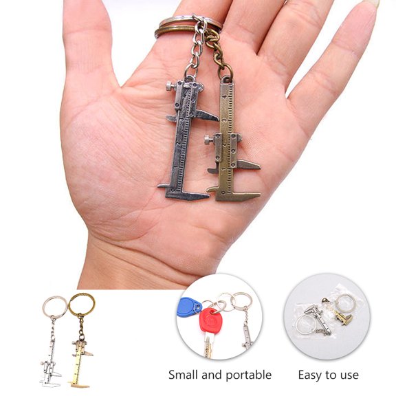HONMEET 2Pcs Gauge Caliper Measurement Tool Plated Silver Forged Zinc Alloy Clear Scale