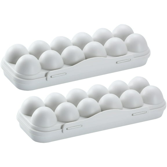 HONMEET Refrigerator Egg Holder Grey Plastic Smooth Surface Easy Installation 2Pcs