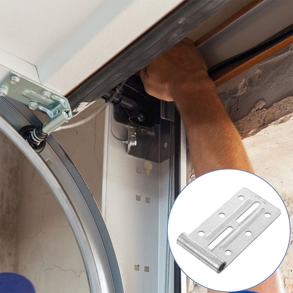 HONMEET 2Pcs Heavy Duty Metal Garage Door Bottom Track Brackets Plated Silver for Secure Installation