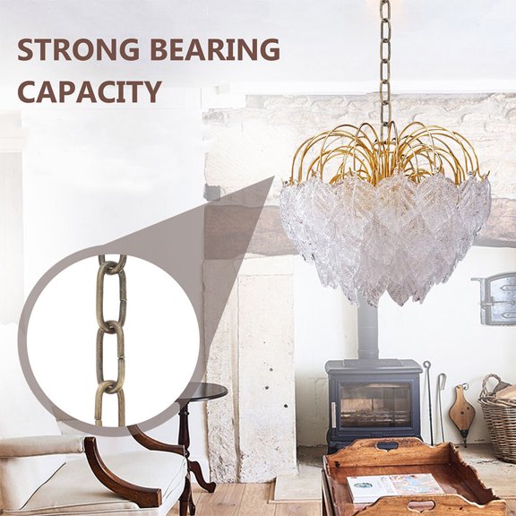 HONMEET 2Pcs Heavy Duty Pendant Light Chain Iron Dark Brown for Decorative Chandelier Support