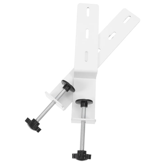 HONMEET 2-Pack White Metal Desk Clamps for Pegboard, Adjustable Table Edge Mount Brackets for Office and Workshop