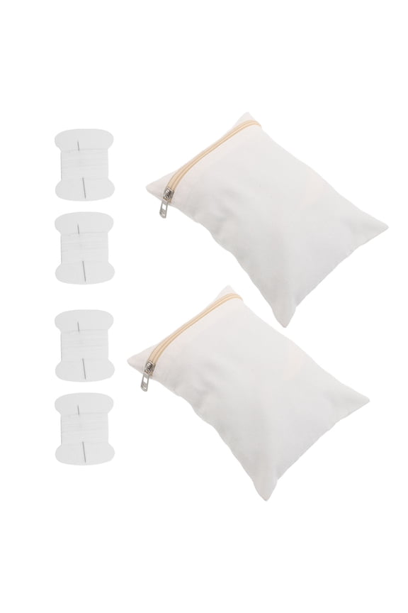 2Pcs Sew in Hidden Pocket with Zipper for Coats White Anti Theft Inner Pocket