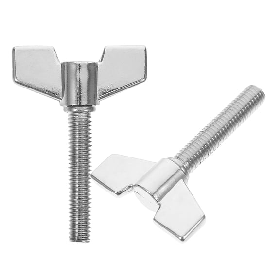 HONMEET 2Pcs High Strength Plated Silver Cymbal Wing Screws Drum Set Hardware Replacement Parts for Universal Compatibility