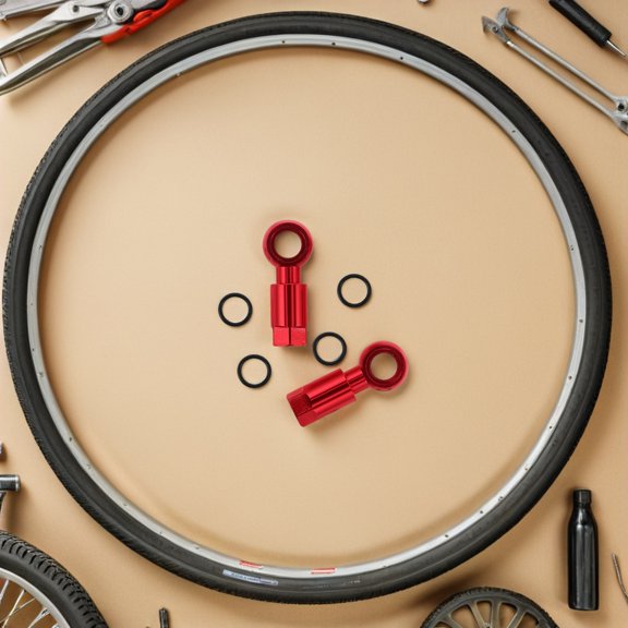 HONMEET 2Pcs Hydraulic Brake Hose Kit with Quick Connect Fittings Red Seamless Connection