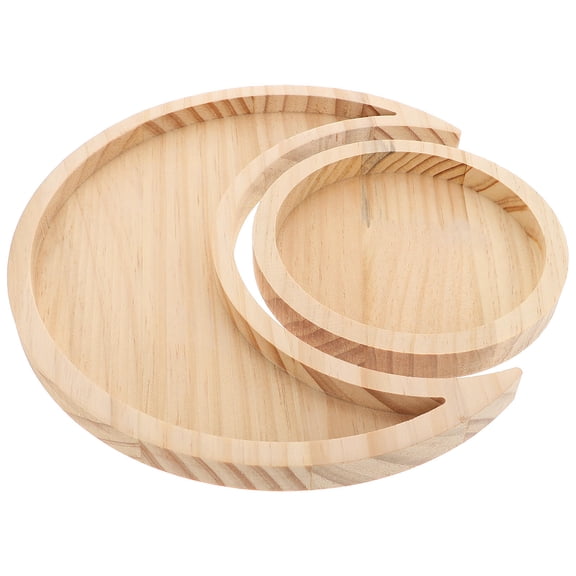HONMEET 2Pcs Decorative Jewelry Tray Light Yellow Plastic Artistic Appearance Display Dish