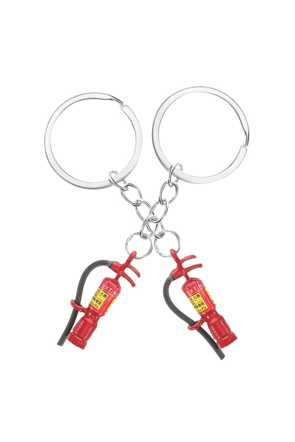 2-Pack Zinc Alloy Cylinder Keychain for and Car Owners Firefighter Key Accessories