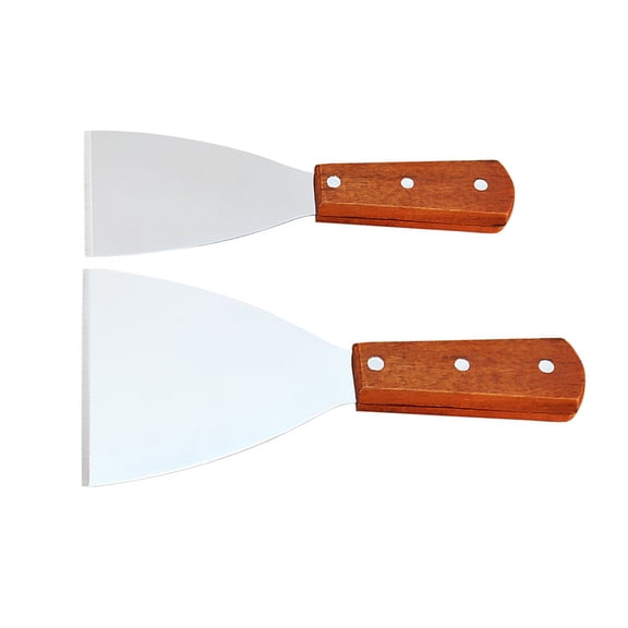 HONMEET 2Pcs Kitchen Tools Stainless Steel Scraping Board Bamboo Silver Cooking Aid Restaurant Use