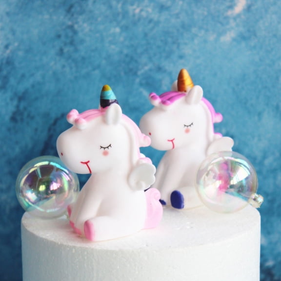 HONMEET 2-Pack Colorful Cake Toppers Set - Safe, Cute Birthday Party Decorations for Kids and Adults