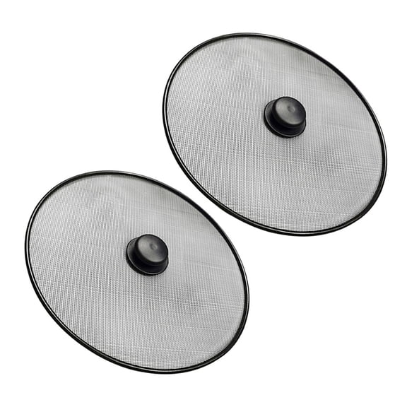 HONMEET Stainless Steel Kitchen Splash Guard Plated Silver for Frying Pans 2Pcs