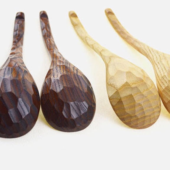 HONMEET Kitchen Wooden Spoons Set with Handles, Tortoise Back Texture, Comfortable Grip, Cooking Utensils