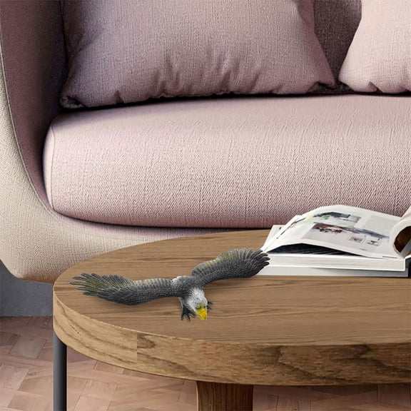 HONMEET 2pcs Dark Grey PVC Garden Decorations Outdoor Realistic Bird Statue Lawn Yard Ornaments