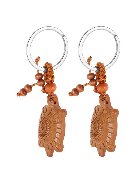 Wooden Turtle Keychain Cute Key Holder for Backpacks, Bags, Purse, Travel Accessory