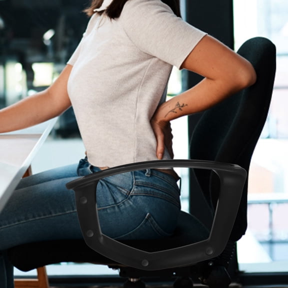 HONMEET 2Pcs Office Chair Arm Rest Black Plastic Armrest Universal Fit for Desk Chairs