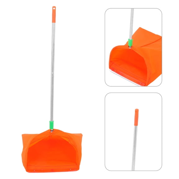 HONMEET 2-Pack Orange Garden Dustpans with Windproof Design and Aluminum Frame for Yard Leaf and Debris Collection