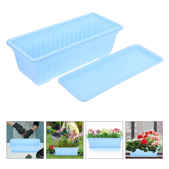 HONMEET Set of 2 Lavender Resin Decorative Flower Pots with Ventilation Holes, Ideal for and Small Indoor Plants
