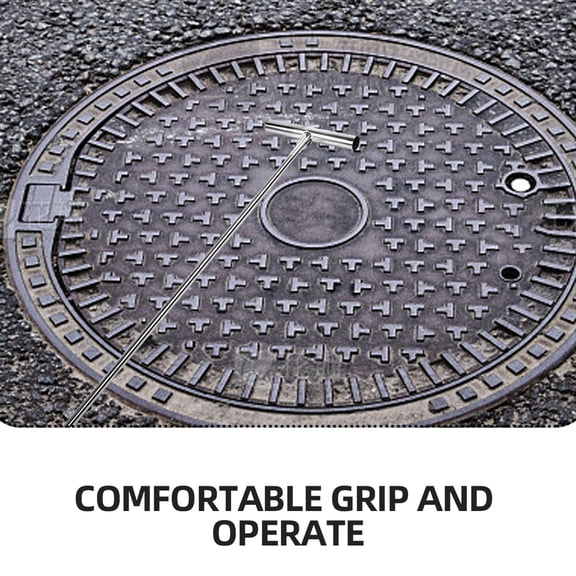 HONMEET 2-Pack Stainless Steel Outdoor Manhole Cover Lifting Hooks with Ergonomic Comfortable Grip Pull Tools