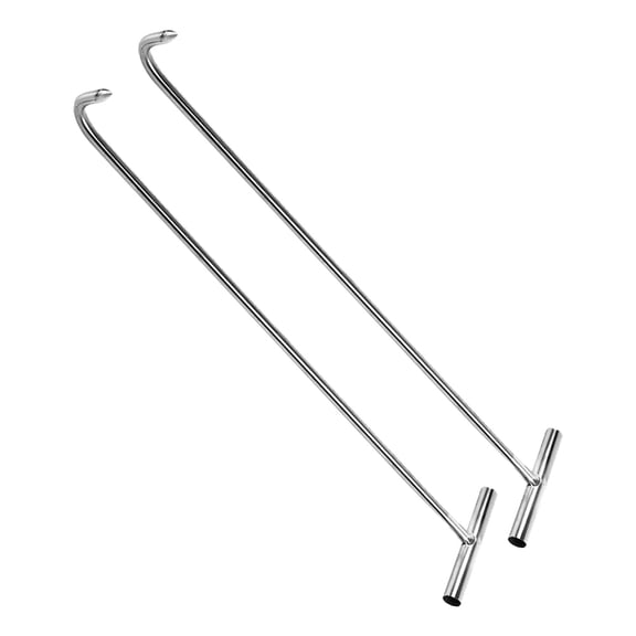 HONMEET 2Pcs Outdoor Stainless Steel Manhole Lifter Hook T Shape Tool for Roller Shutter Doors