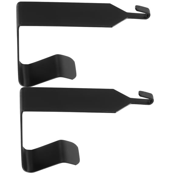 HONMEET 2Pcs Over Door Black Metal Hook Mirror Hanger with Stylish Design for Coat Hat Towel