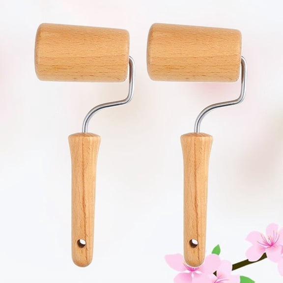 HONMEET 2-Pack Wooden Rolling Pins for Baking Dough, Pizza, Cookies, Pasta - Non-Stick Kitchen Rolling Pin Set for Home Use