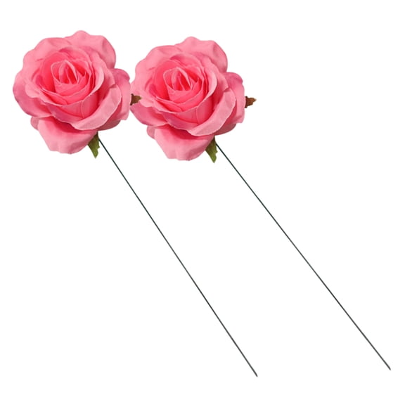 HONMEET Silk Stakes, Decorative Metal Yard Art, Patio Outdoor Floral Decor, 2 Pieces