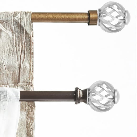 HONMEET 2Pcs Plated Silver Decorative Finials for Curtain Rod Classic Cage Design Plastic Home Decor