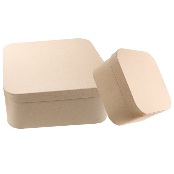 HONMEET 2 Pack Kraft Paper Boxes with Rounded Corners, Rigid Present Boxes for Packaging, Crafts, Party Favors, Wedding