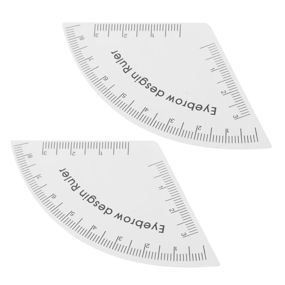HONMEET White PVC Eyebrow Mapping Ruler Reusable Makeup Drawing Guide Tool 2 Pack