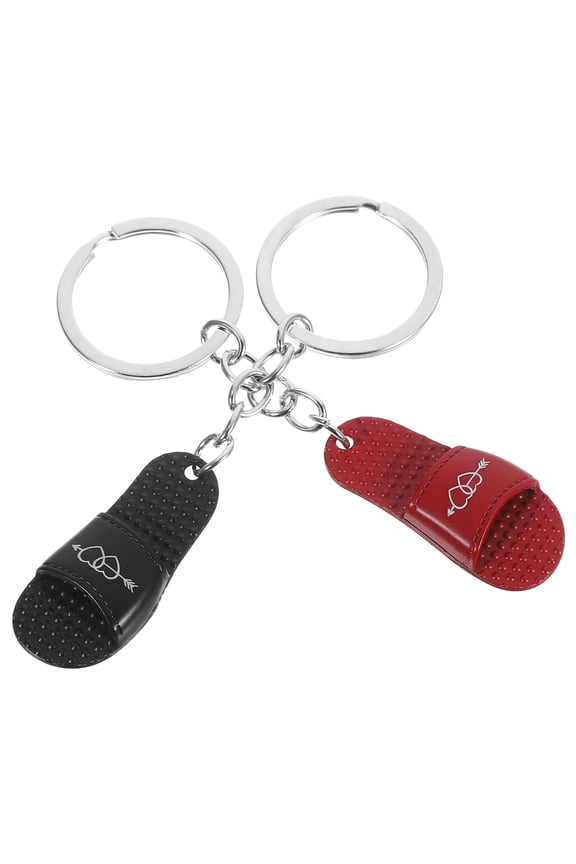 2-Pack Beach Keychains 3D Slipper Design Assorted Colors Decorative Key for Everyday Use
