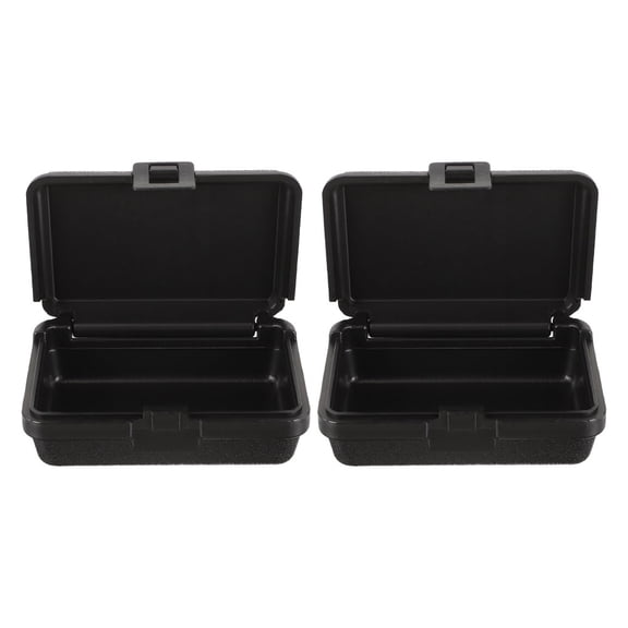 HONMEET 2-Pack Portable Tool Storage Boxes, Black Hard Plastic Carrying Cases, Lightweight Organizer for Tools