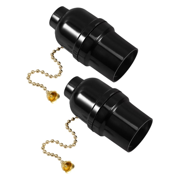 HONMEET 2-Pack Vintage E27 Lamp Socket with Pull Chain for Living Room Lighting Fixtures