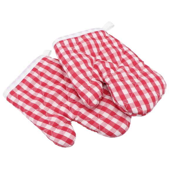 HONMEET 2Pcs Red Oven Gloves Heat Resistant Flexible Kitchen Baking Mitts for Cooking