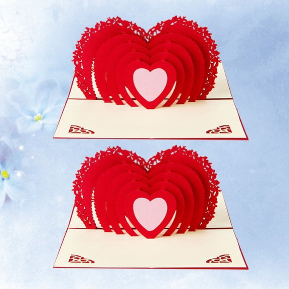 HONMEET Set of 2 Red Wedding Invitation Cards with Ideal Size for Inner Details and Information